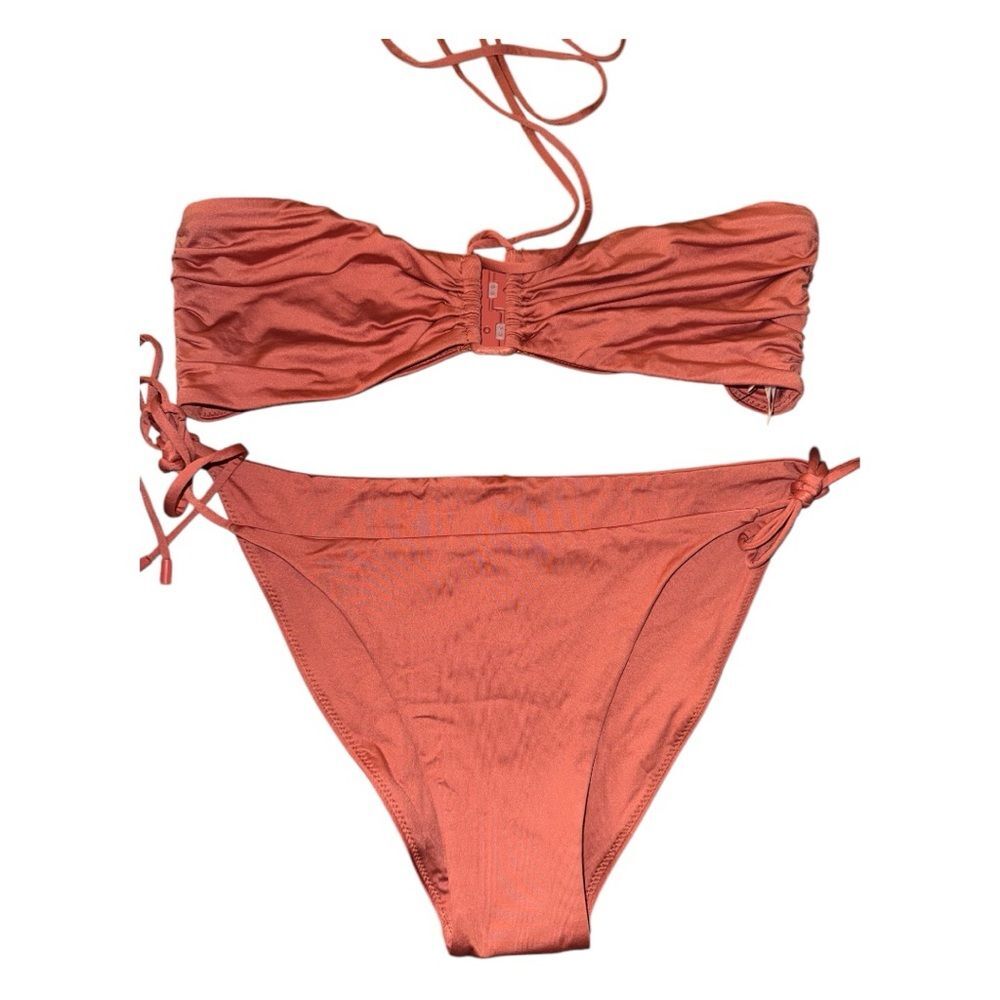 A.L.C. Amina String Bikini Bottom and Brooke Top in Carlyle Clay Size Large NWT